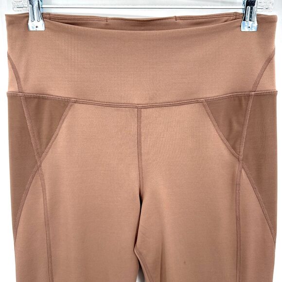 FREE PEOPLE MOVEMENT Lira Cocoa Tan Mesh Accent Leggings Size L Large - Picture 5 of 10